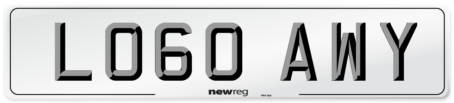 LO60 AWY Number Plate from New Reg